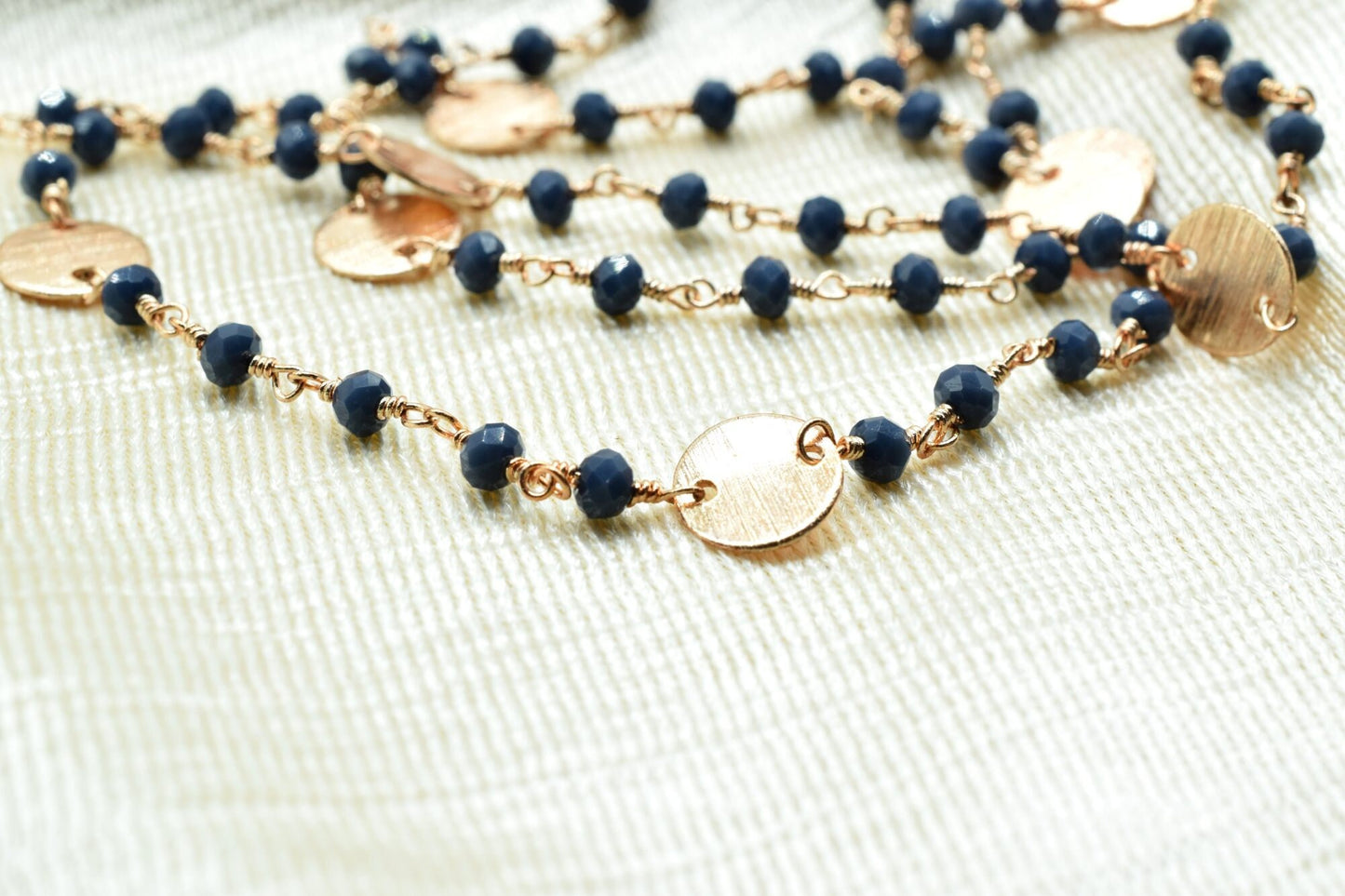 Blue Agate 3mm Beaded Chain,Blue Agate Rosary Chains,Blue Agate Wire Wrap Chain,Brass chain,Jewelry Making Chain,Rosary chain,brass charms