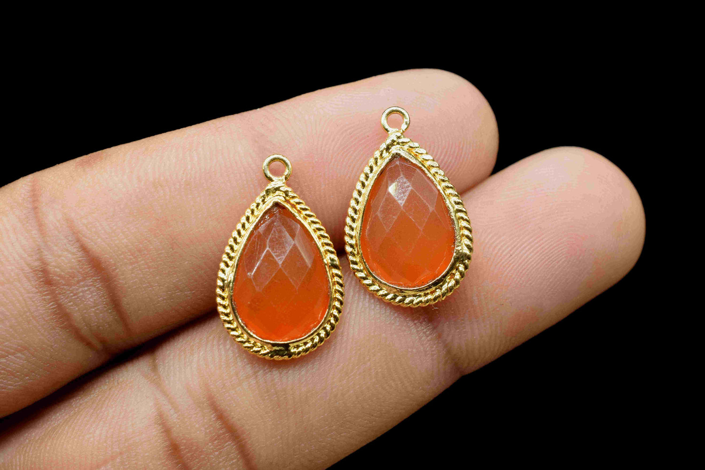 Carnelian Gemstone Teardrop Shape Charms,Carnelian 9x13mm Single Bail Connector Jewelry,Pear Shape Pendant,Gemstone Bezels Charms Jewellery