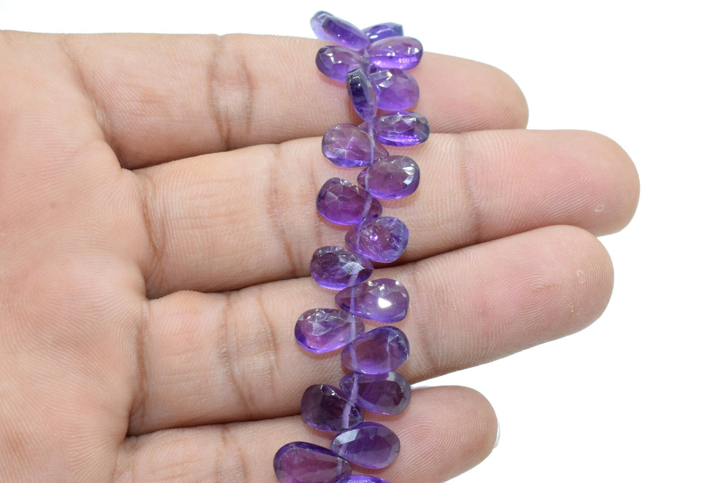 Amethyst Teardrop Briolettes,Amethyst faceted Briolettes,Super Finest Quality briolettes,Purple Teardrop briolettes strand,Amethyst beads
