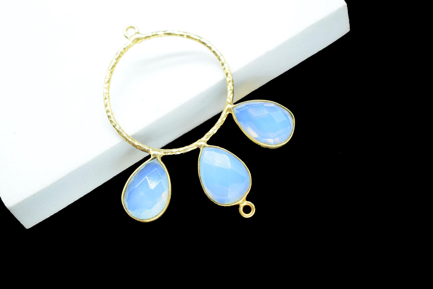 Opalite Jewelry Pendant/Gold Plated Jewellery/Connector Jewellery/Gemstone Jewellery/Brass Connector Jewellery/Double Bail Pendant/Gift