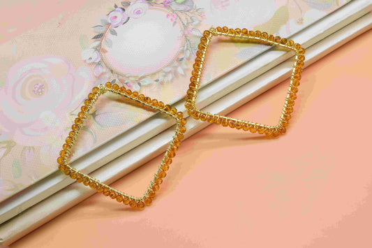 Citrine Beaded Earring Connector,Gemstone Wire Wrapped Components,Dangle Earring Component,Finding Necklace,Pendant Jewelry Connectors,Gift