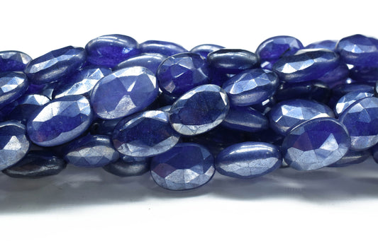 Sapphire Oval Faceted Briolettes,Precious Gemstone Oval Beads Strand,Natural Gemstone Briolettes,Blue Sapphire Oval Beads,Sapphire Beads,