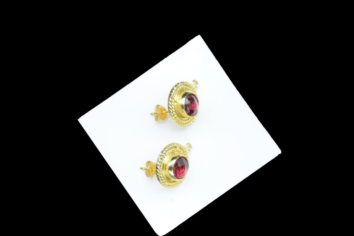 Pink Tourmaline Gemstone Earring/Tourmaline Round Earring/Designer Bezel Earring/Gold Plated Jewelry/Handmade Jewelry/Earring Connector/Gift