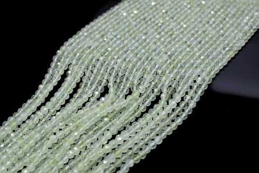 Prehnite Faceted beads,3mm Prehnite rondlle beads,Semi Precious Beads,Natural stone beads,green color beads,Prehnite beads strand,13''strand