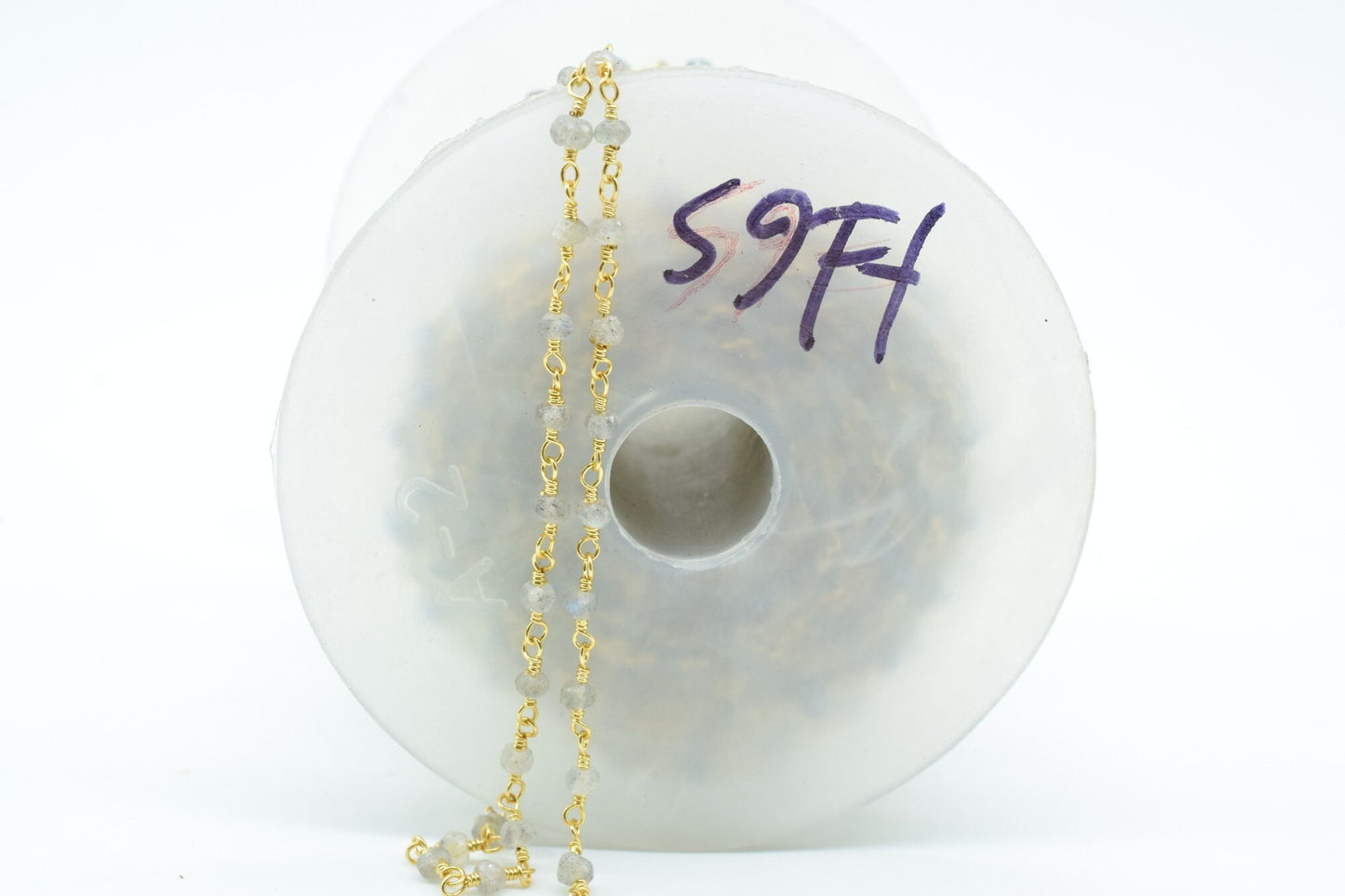 Labradorite 3mm Beaded Chain,Labradorite Rosary Chain,Gold Plating Wire Wrap Chain,Labradorite Brass chain,Labradorite vermeil beaded chain