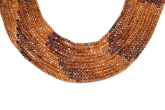 Natural Hessonite Garnet Faceted Beads,Gemstone Beads Strand,Hessonite Shaded Beads,Micro faceted beads,Hessonite Strand Beads Jewelry Gift