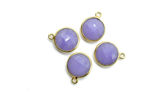 Lavender 16mm Round Bezel charm,Brass Gold Plated bezel,Lavender Pendants,Lavender handmade charms,Lavender coin shape charms,Lavender bezel