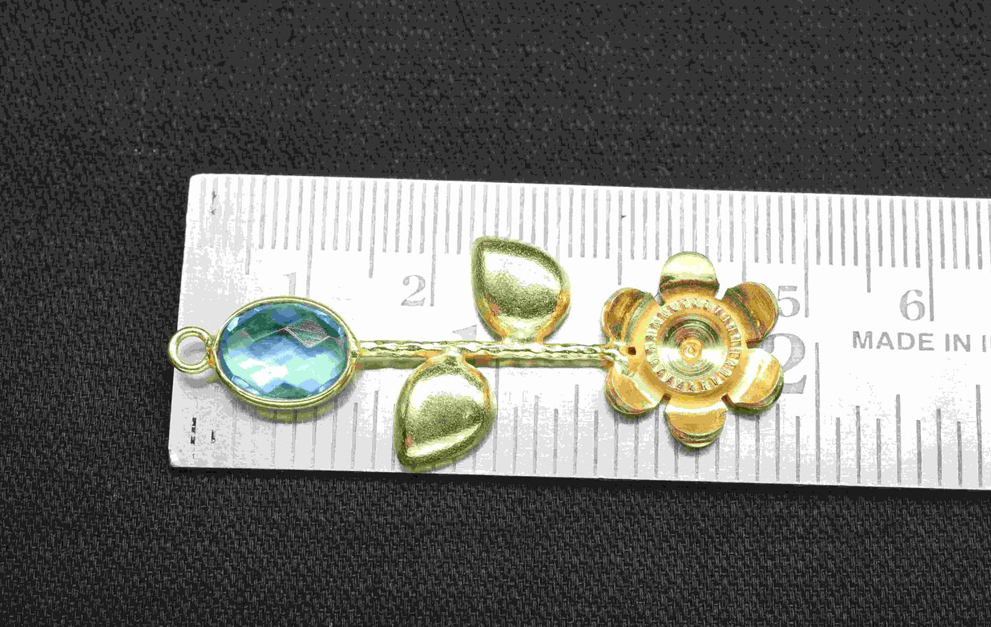 Sky Topaz Gemstone Pendant , Sky Topaz Handmade Pendant , Single Bail Gemstone Connector, Gold Plated Connectors , Summer Collection