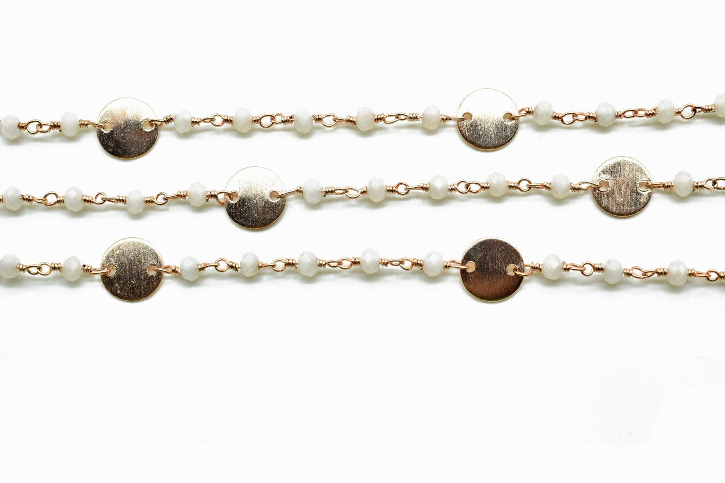 Aqua Chalcedony 3mm Beaded Chain,Aqua Chalcedony Rosary ,Wire Wrap Chain,Aqua Chalcedony Brass chain,jewelry making chains,gift,charms chain