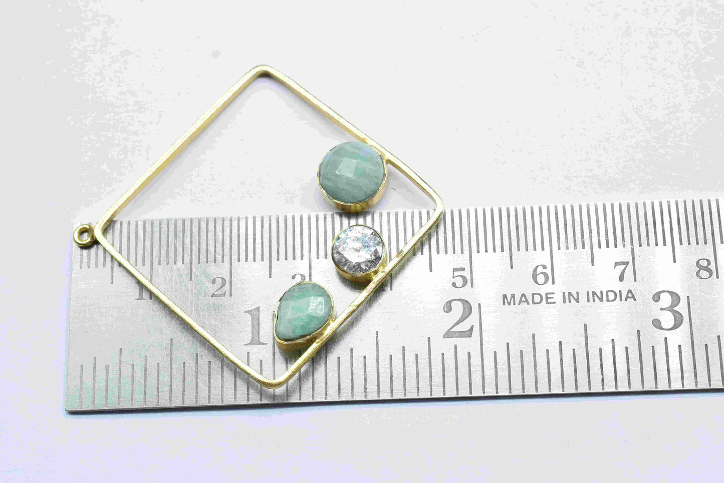 Amazonite 32mm Square Shape Component,Handmade Pendant,Dangle Earring Component,Findings Earring Component,Amazonite Component Jewelry, Gift