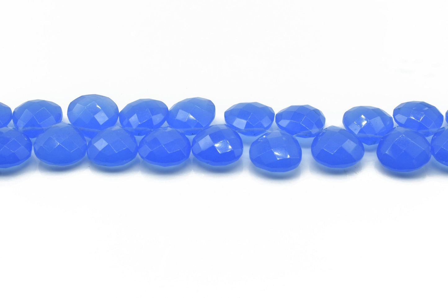 Blue Chalcedony 14mm Heart Shape Briolettes,Side drilled Briolette,Jewelry making supplies,craft supplies,Blue Chalcedony Briolette,Gemstone