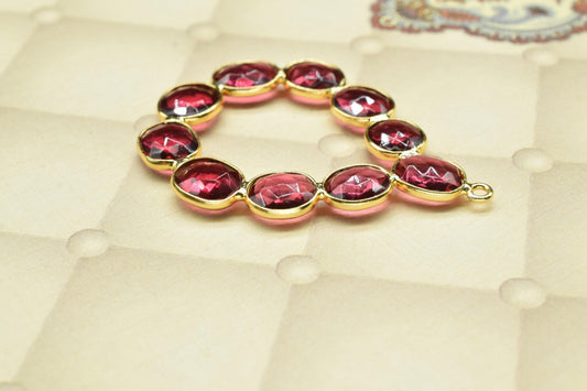 Pink Tourmaline Drops Pendant,Pink Tourmaline Quartz Gold Plating Single Bail Component Earring Jewelry,Pink Tourmaline Charms Jewelry,Gift