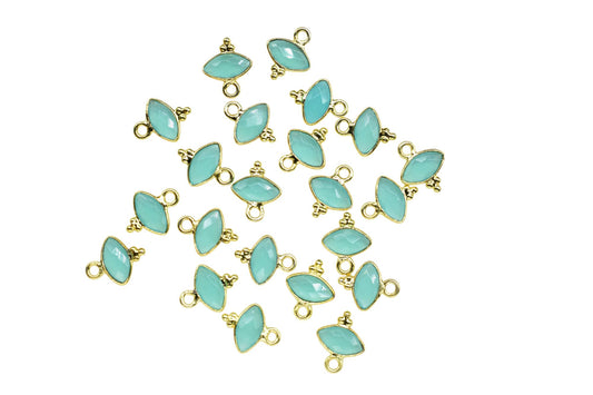 Aqua Chalcedony Charms Pendant/Marquise Shape Pendant/Handmade Pendant/Tiny Pendant/Necklace Connector jewelry/Women Jewelry/Gift