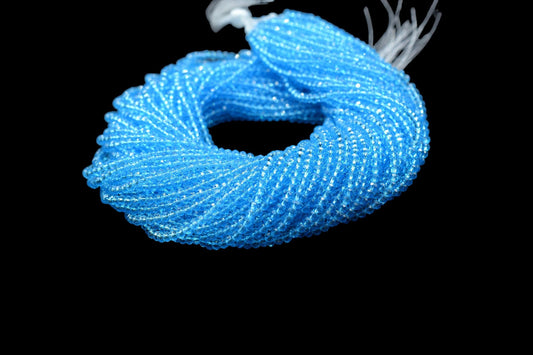 Sky Topaz 3.50mm Faceted Beads,Sky Topaz Jewelry Making beads,Gemstone Wholesale Beads supplier,Sky Topaz Quartz Beads,Topaz Beads Jewelry