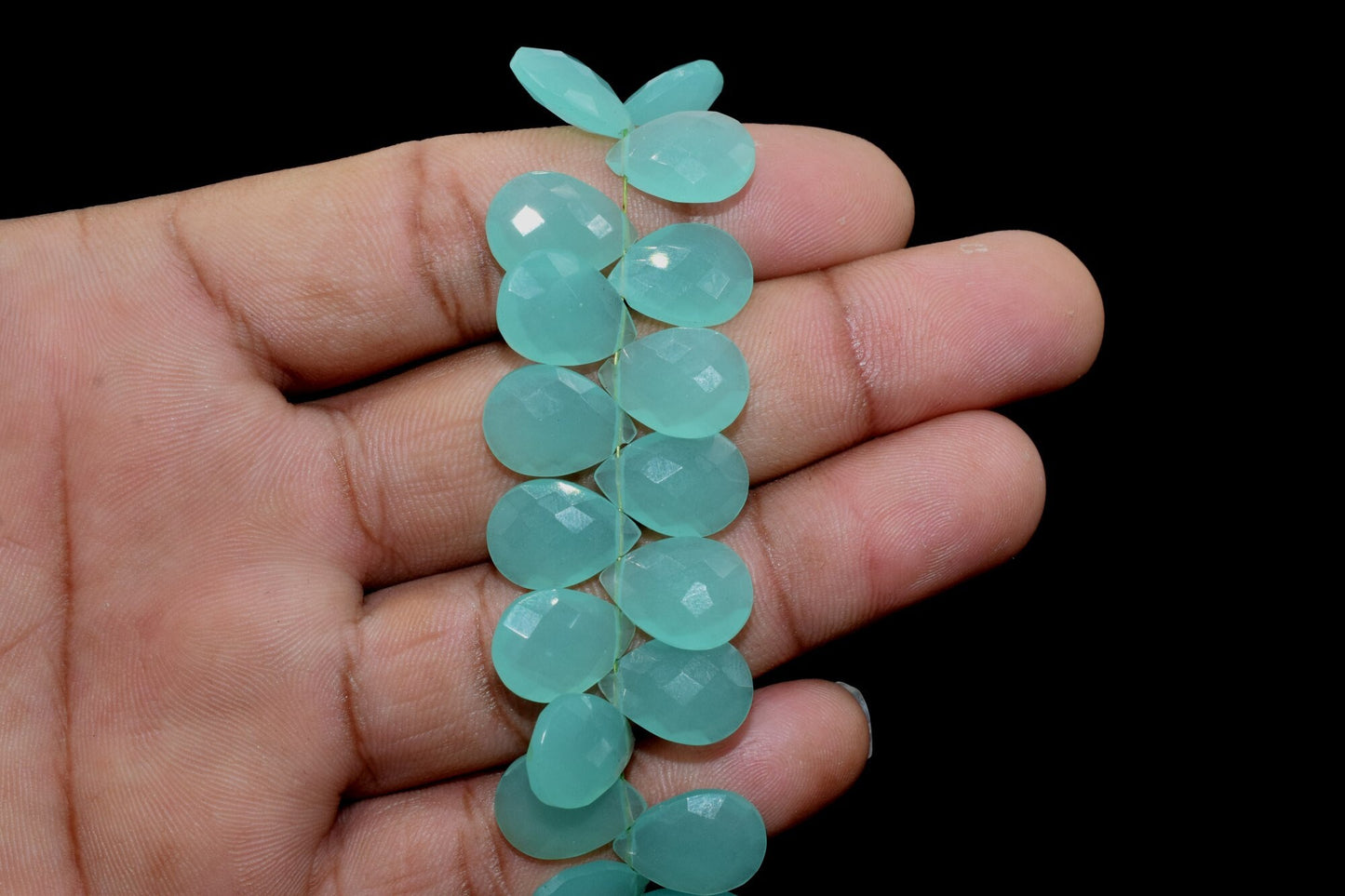 Aqua Chalcedony 8x12mm Faceted Teardrop Briolettes,Aqua Chalcedony Teardrop Briolette,Aqua Chalcedony Faceted Briolettes,Calibrated Gemstone
