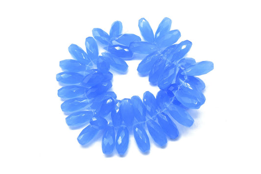 Blue Chalcedony Faceted Teardrop Briolette, Jewelry Making Supplies, Handmade Chalcedony Briolette,6x16mm Faceted Brioletts,Gemstone Jewelry