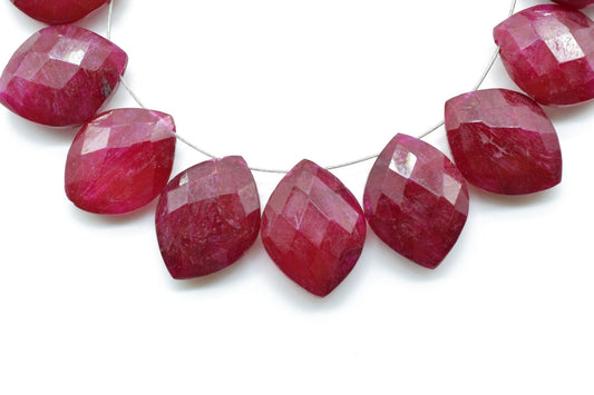 Finest Quality AAA Quality Ruby Faceted 10x13mm Marquise Shape Briolettes,Ruby briolettes for making jewelry,Genuine Ruby Briolettes, beads