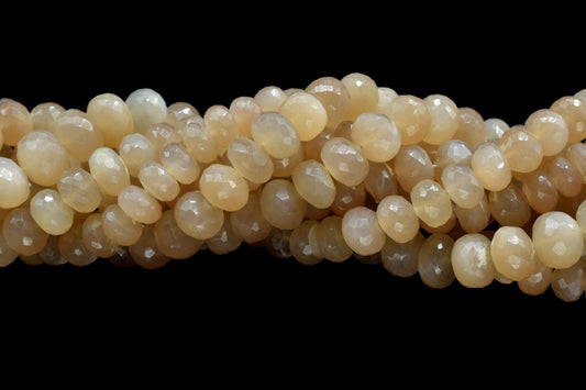 Natural Sunshine Moonstone Faceted Rondelle Beads,Sunshine Moonstone Faceted Beads Size 7.5mm To 8mm,Wholesale Moonstone Loose Beads On Sale