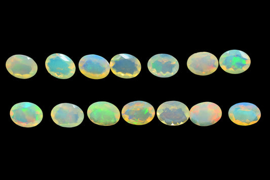 Natural Ethiopian Welo Opal 7x9mm Oval Faceted Loose Gemstone,Welo Fire Jewelry Making Opal,100% NATURAL OPAL,Ethiopian Opal Cut Stone,