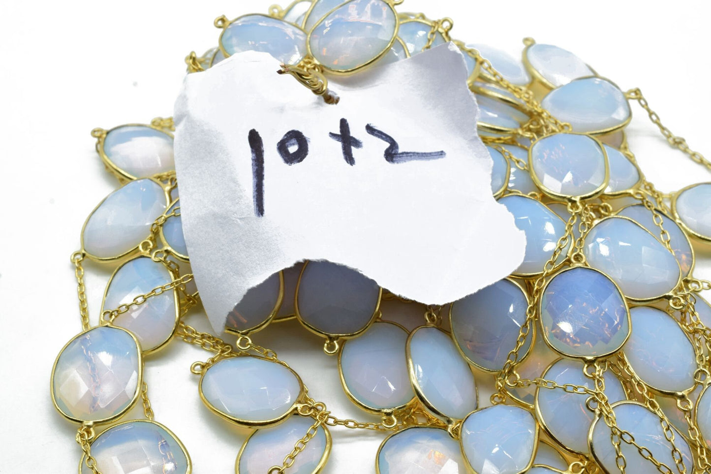 Opalite Faceted Bezel Connector Station Link Chain,Opalite Free form Size Connector Chain,Opalite Bezel Connector Chain,Bracelet Chains