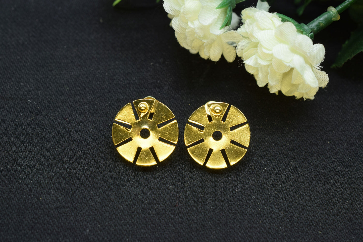 Gold Plated Brass Earring post Studs,17mm Round Earring connectors,Brass Earring charms,Earring findings jewelry,Earring connectors,B'Gifts