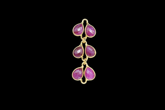 Ruby Pendant Jewelry Charms/Gold Plated Pendant/Dangle Charms/Handmade Jewelry/Beass Connector/Wedding Jewerly/Women Jewelry/Gift