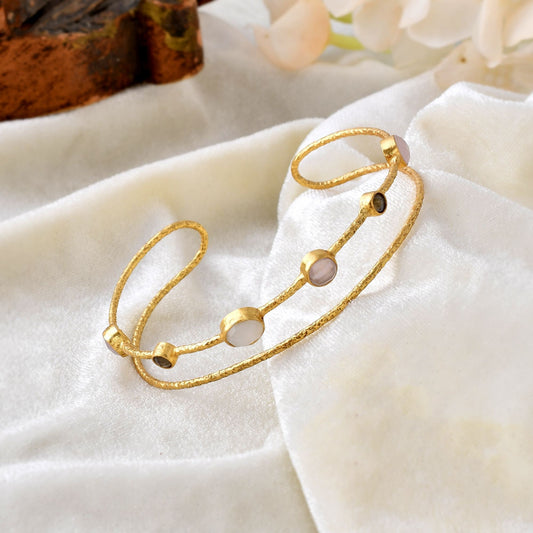 Multi Gemstone Bangle/Handmade Bangle/Hoop Bangle/Matte Bangle/Vermeil Blue Flash Bangle/Gold Plated Bangle/Rose Quartz Bangle/Labradorite