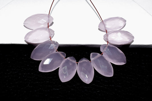 Pink Chalcedony Marquise 6x12mm Briolettes,Rose quartz Side drilled Briolette,Marquise Briolette,Jewelry, chalcedony For Making Jewelry