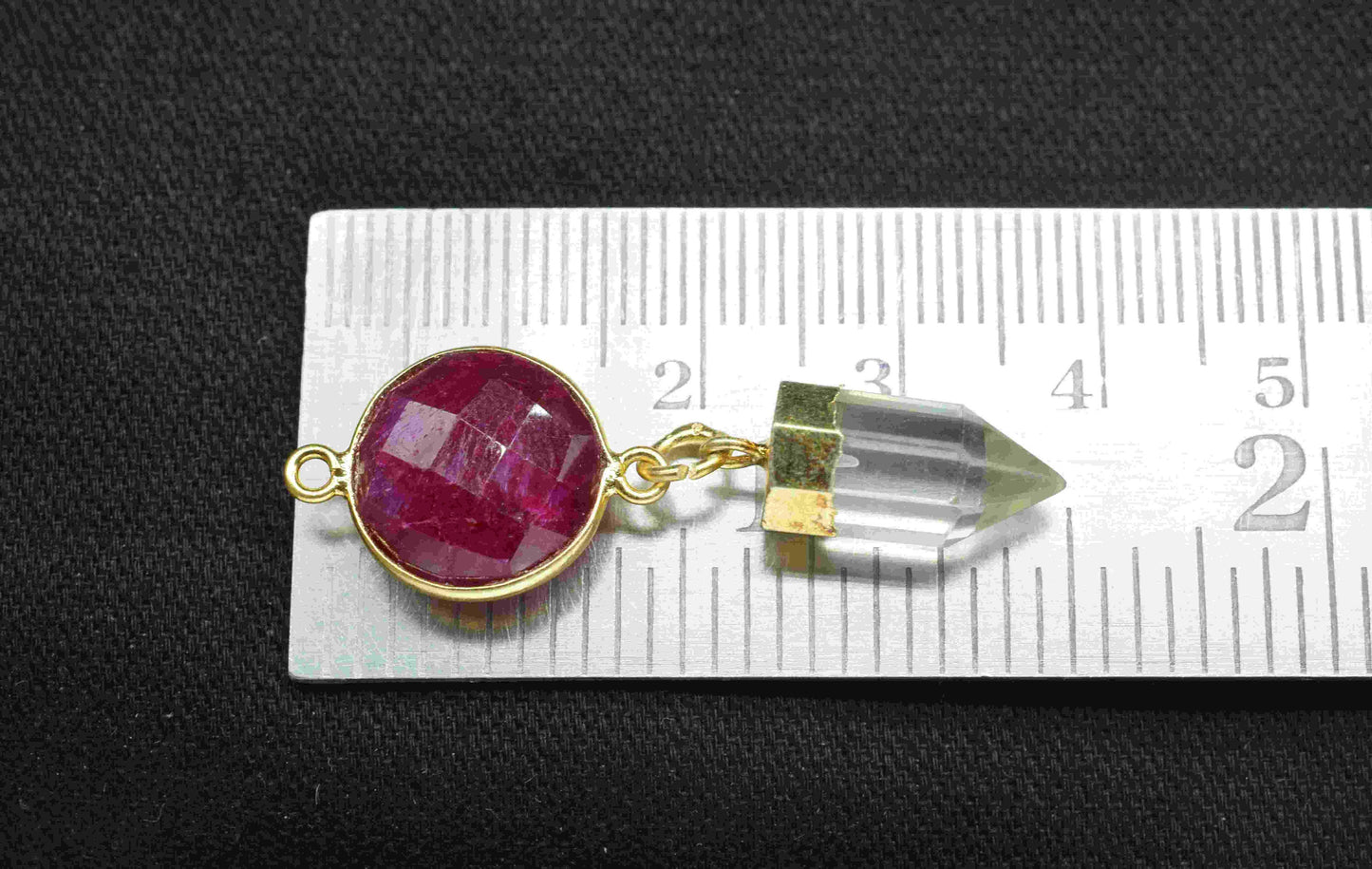 Ruby Pendant Charms , Crystal Quartz Dangle Earring Component , Multi Gemstone Dangle Earring , Component Jewelry , B'day Gift