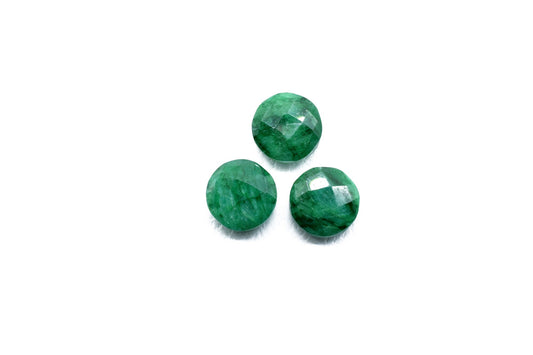 Emerald Faceted Beads,10mm Coin Round Stone Beads,Emerald disk gemstone briolettes,Emerald Coin Faceted Beads,Side Drill Coin