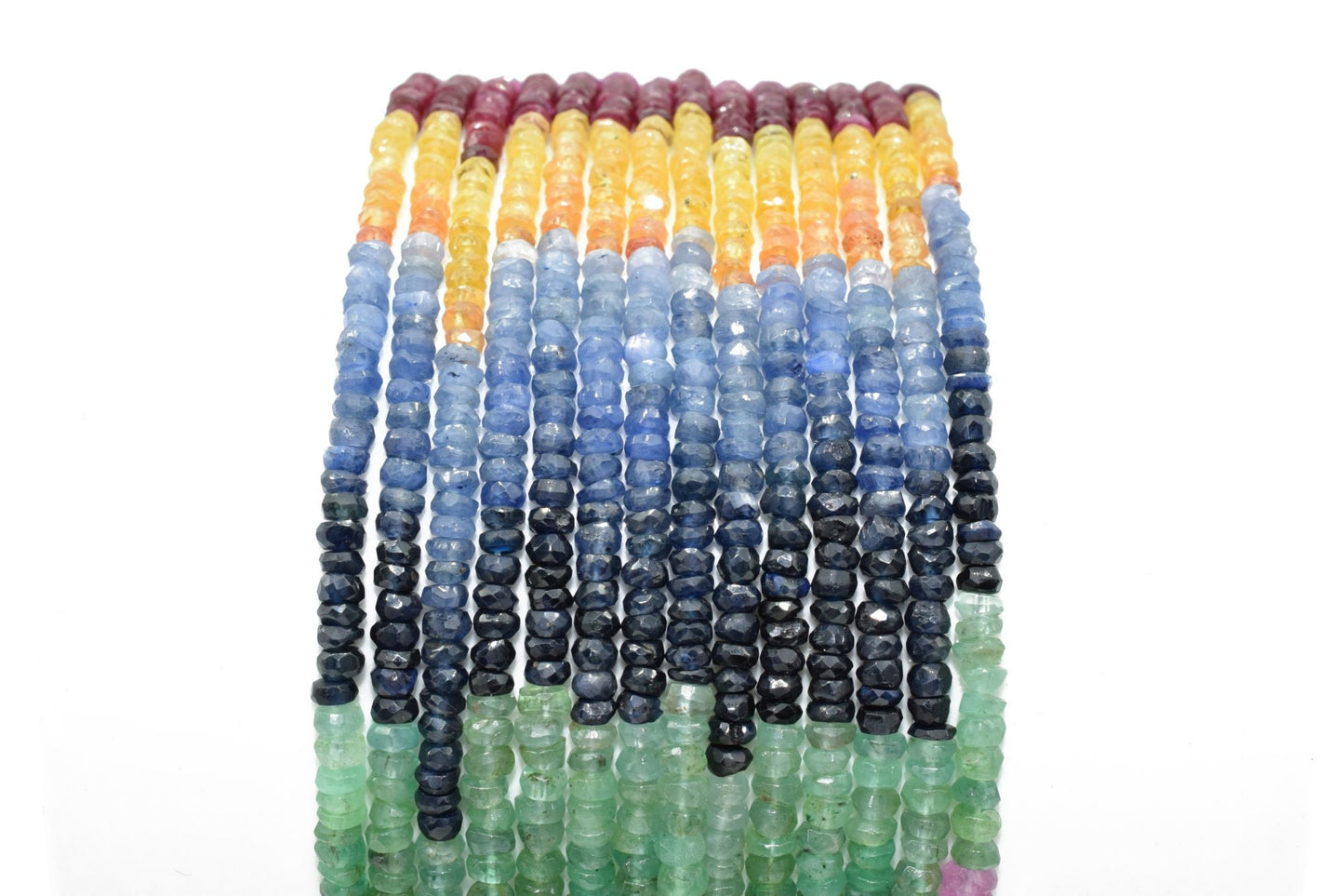 Genuine multi Sapphire beads,rondlle faceted beads,top Quality beads, 3mm to 4 MM beads strand,sapphire faceted beads,multi sapphire beads