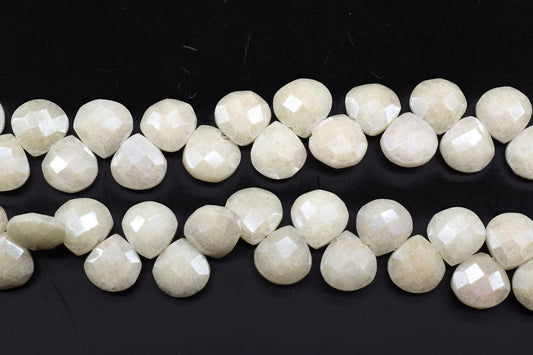 Silverite Faceted Heart Shape,silverite Briolettes,10mm silverite heart shape,faceted heart shape strand,8'' silverite strand,necklace beads