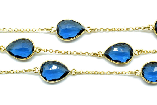 Kyanite Faceted Bezel Connector Station Link Chain,Kyanite Free form Connector Chain,Kyanite Bezel Connector Chain,Chain Per Foot,Kyanite