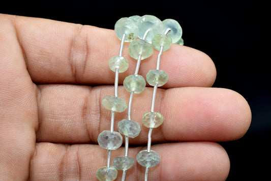 Prehnite faceted Rondelle beads,Prehnite beads,Prehnite strand,Prehnite faceted beads,Prehnite string,Prehnite Rondelle beads,Gemstone beads