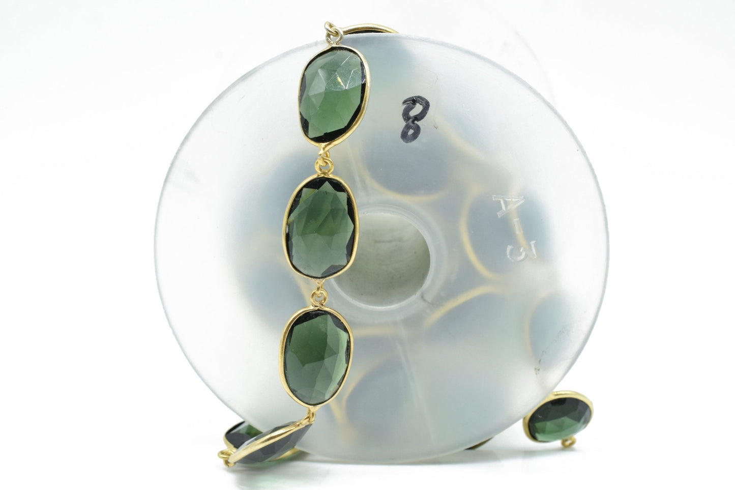 Green Tourmaline Bezel Connector Chain,Free form Size Faceted Gemstone Connector Chain,Handmade Bezel LinkChain,Gold Plated Bezel Link Chain