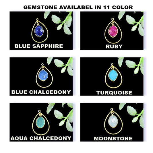 Handmade Bezel Pendant,Station Link Supply,Gemstone Components,Elegant Pendant Jewelry,Finding Teardrop Pendants,Components Dangle Earrings