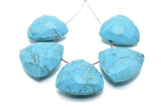 Turquoise Trillion briolette,Side drilled Briolette,Finest turquoise Briolette,Handmade Briolette,Arizona Turquoise Briolette,Trillion stone