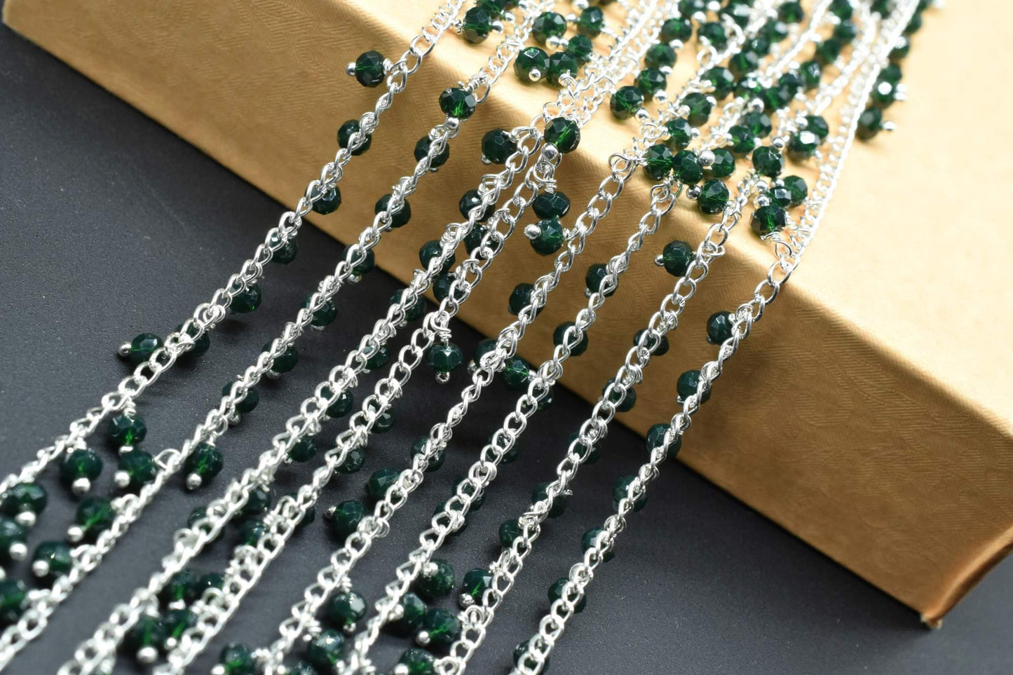 Emerald Quartz Cluster Rosary,Emerald Faceted Rosary Chain,Emerald Dangling Rosary,Unqiue Rosary,Wire Wrapped Jewelry,Beads Rosary Chain
