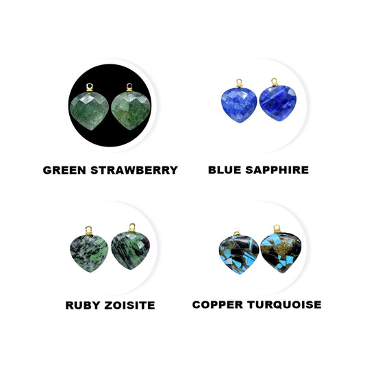 Heart Shape Faceted Connectors,Handmade Jewelry,Beads Pendants,Gemstone Single Bail Pendants,Heart Shape Briolettes Pendant Charms,Mom Gift