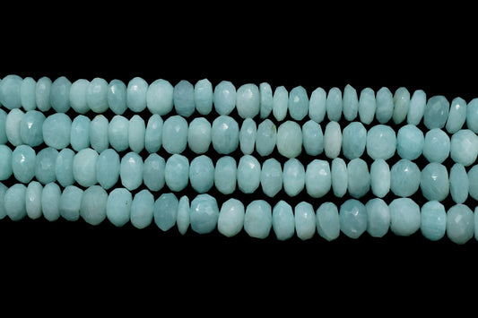 Natural Amazonite Faceted Round beads,7.5x8mm Faceted Loose Gemstone Spacer Bead for DIY Jewelry Making,Amazonite Bead Jewelry,Gemstone Bead