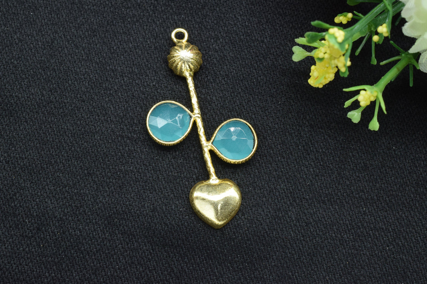 Peru Chalcedony Pendant/Gemstone Component/Faceted Cut Peru Chalcedony/Single Bail Charm/Necklace Pendant/Heart Shape Charm/Wholesale Supply