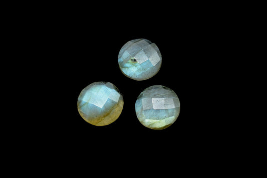 Labradorite Coin Shape Faceted Beads,Labradorite Coin Shape Briolettes,10mm Round Briolettes,Round Faceted Beads,jewelry Making Beads,Gift