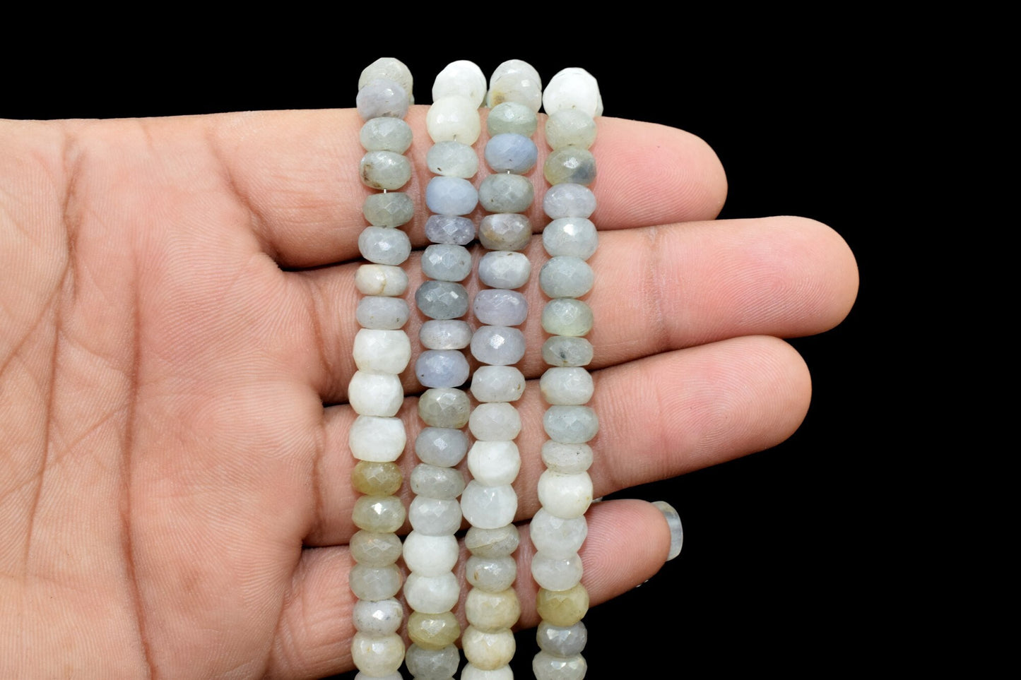 Natural White corundum Faceted Rondelle Beads,White corundum Faceted Rondelle Gemstone Bead,7-7.5 mm Rondelle Beads, 8 Inch Strand Rondelle