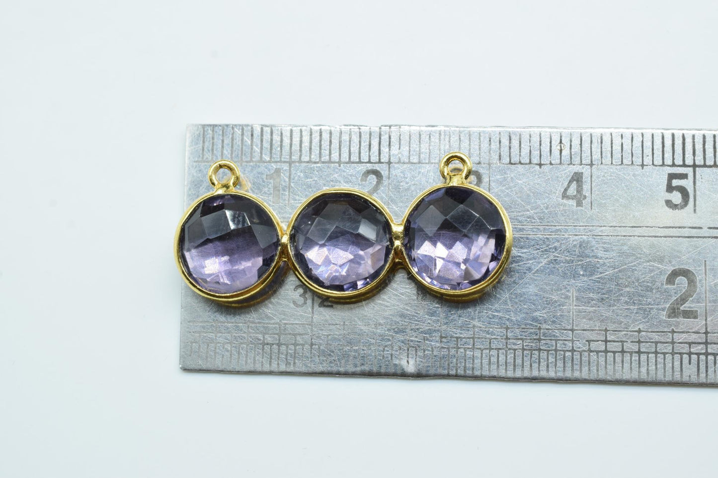 Amethyst Attached Bezel Pendant,Gemstone Component,Double Bail Pendant,Amethyst Earring,Charm Pendant,Jewelry Making Supply,Amethyst Jewelry
