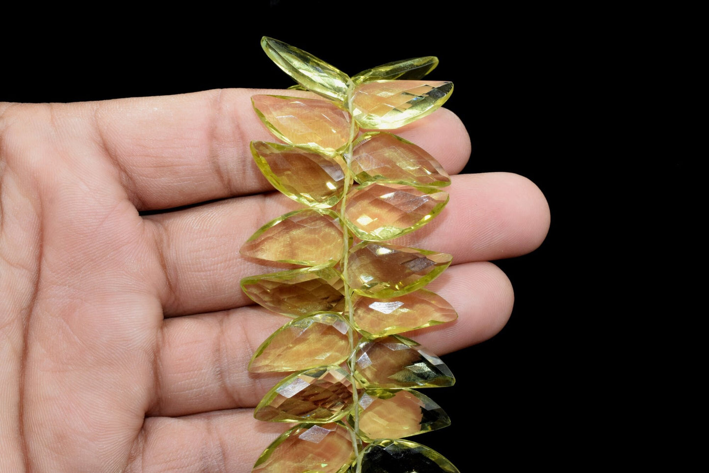 Lemon Quartz 10x20mm Horn shape faceted beads,Lemon Quartz Fancy Cut Shape Beads,Handmade Gemstone Beads,Lemon Faceted bead,Shark Tooth bead