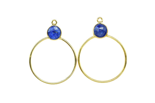 Ruby Findings Pendants,Diy Components Earring,Craft Supplies,Handmade Beads Jewelry,Findings Round Bezel Pendant,Single bail Station Link