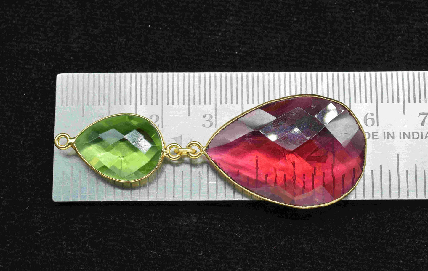 Pink Tourmaline Dangle pendants,Station Bezel Link,Multi Gemstone Connectors,Peridot pendant Charms,Component pendant,Handmade Bezel Jewelry