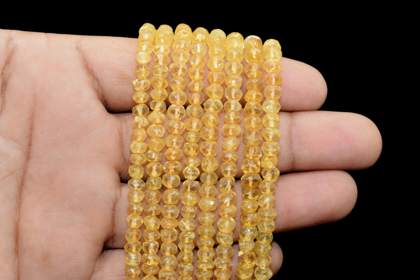 Citrine Beads | 3-5 mm Bead | 13 Inch Bead | Handcut Bead | Gemstone Bead | Jewelry Making | Round Bead | Stone Bead | Loose Bead | Gemstone