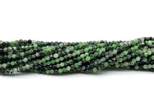 Natural Ruby Zoisite Beads,Multi Color Faceted beads,3mm faceted beads,precious stone beads,natural gemstone tiny spacer beads,rondlle beads