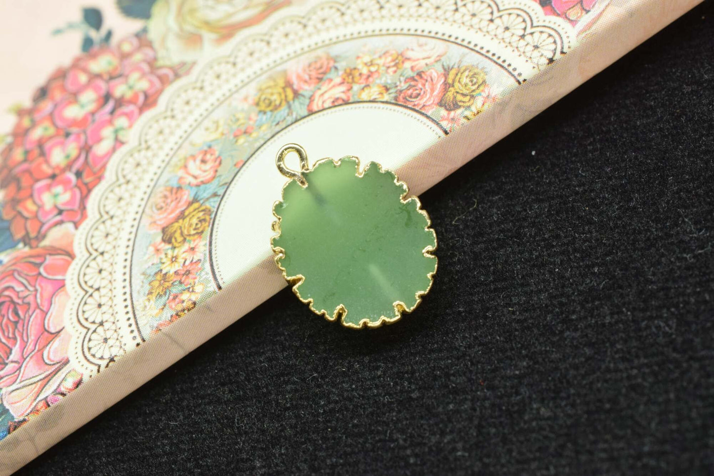 Prehnite Oval Shape Pendants,Gemstone Single Bail Connector,Prehnite Cabechon Pendant Jewelry,Handmade Electroplated,Pendant Charm necklace